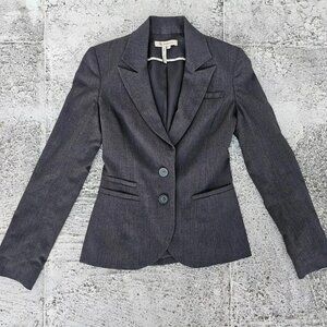 BCBGeneration Women Blazer Two Button Style Coat Gray Jacket Size 0
